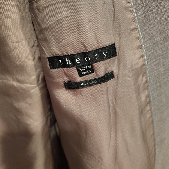 Theory Men's Gray Wool Blazer 2 Button Suit Jacket Sz  44L Prom Event Career - Picture 5 of 8